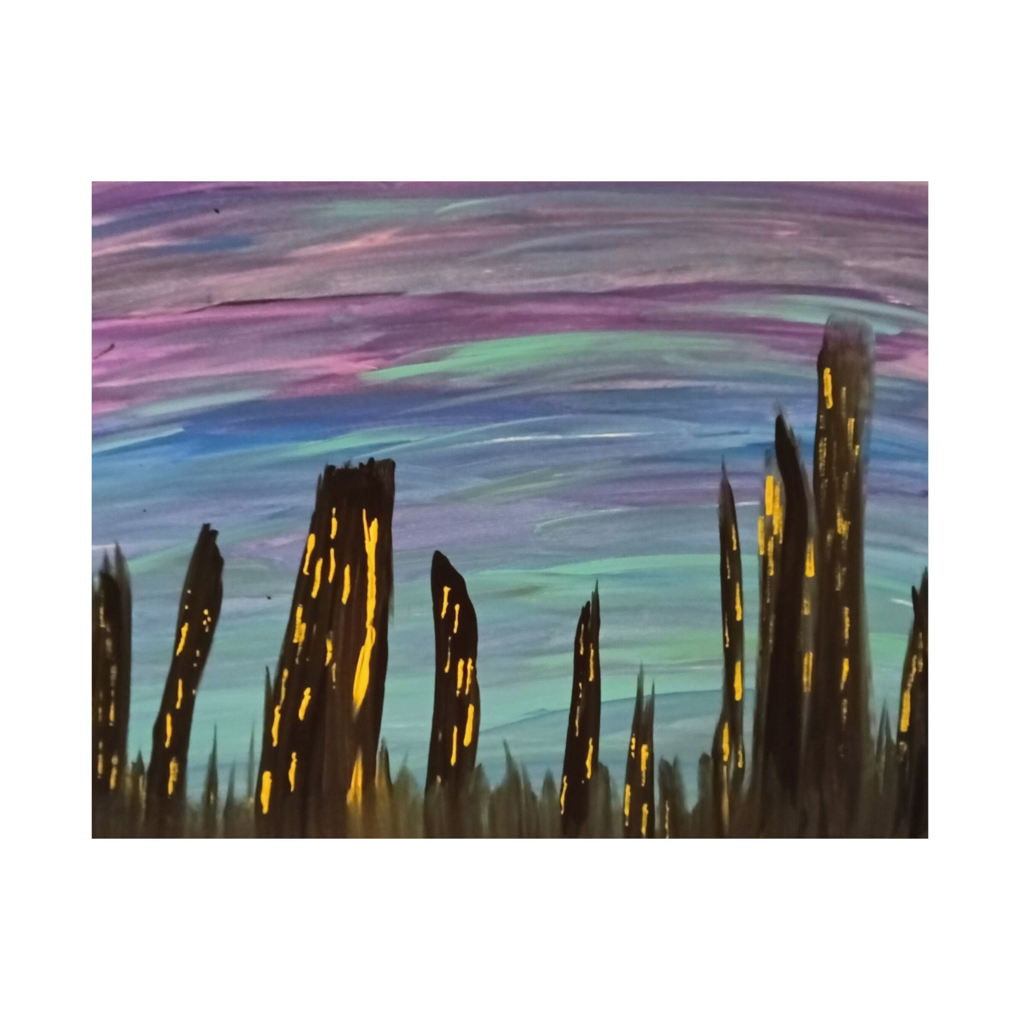 City Skyline Nightscape Matte Horizontal Poster
