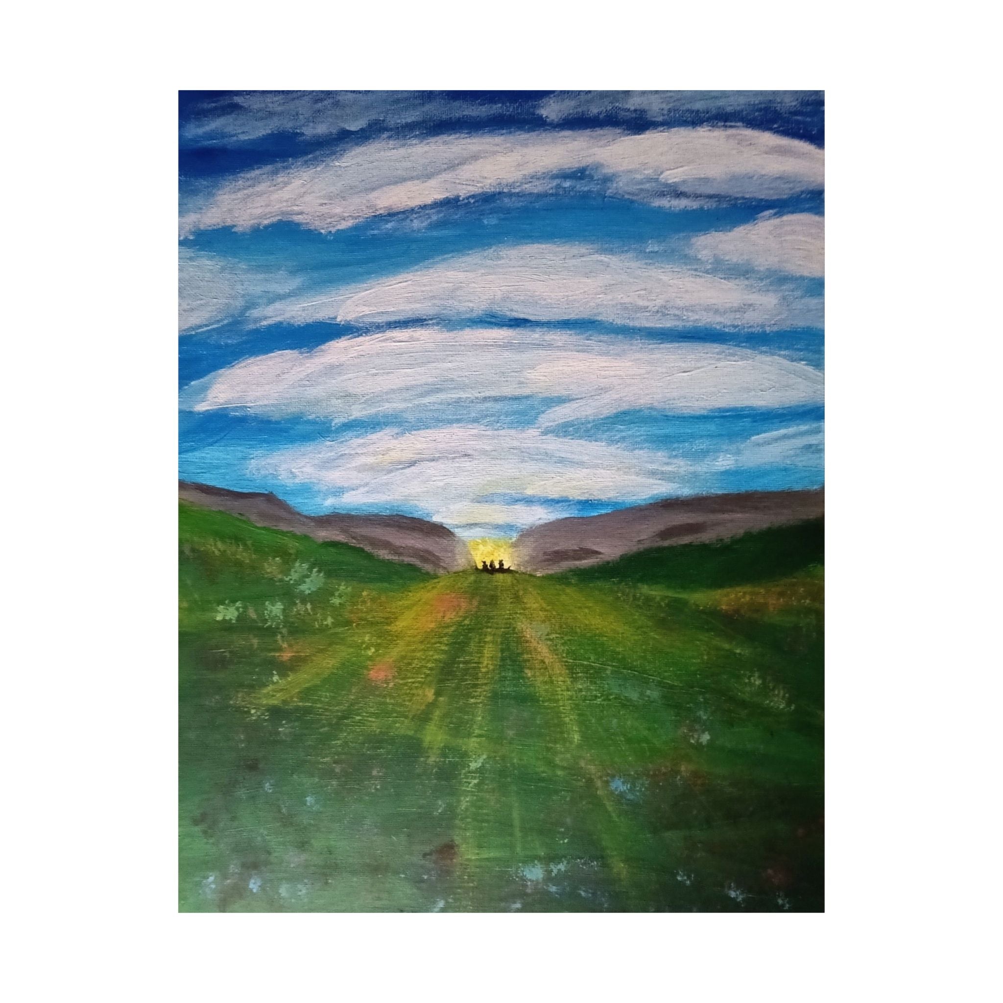 Mystical Field: Shadows from the Sky| Sky Silhouette Wall Art