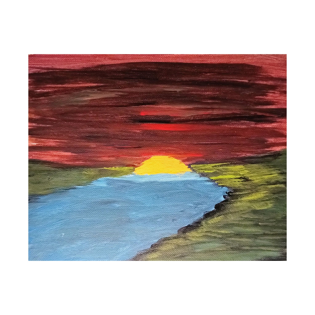 Sunset Over River Poster | original artwork print