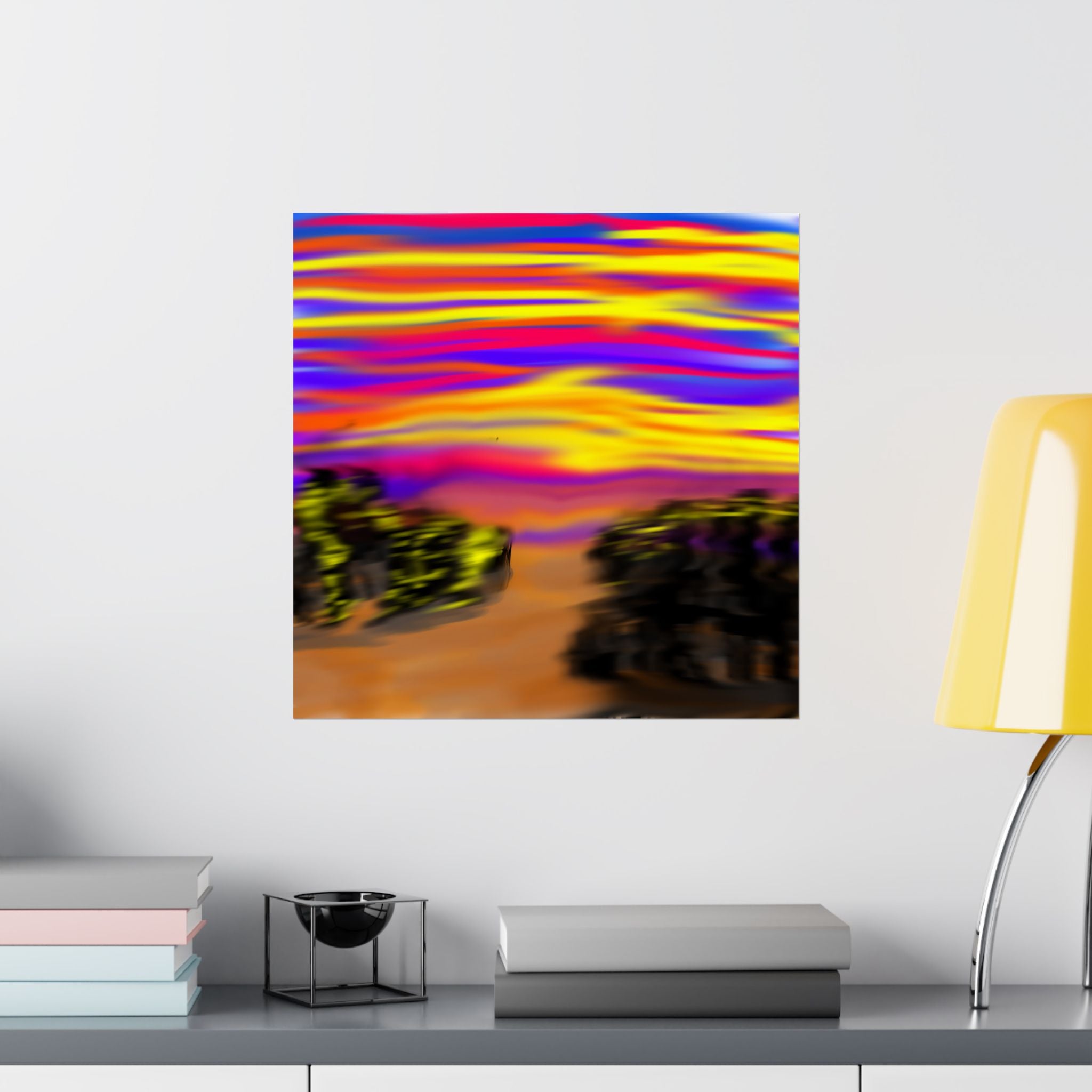 Trippy City Matte Poster — Psychedelic Urban Art Print