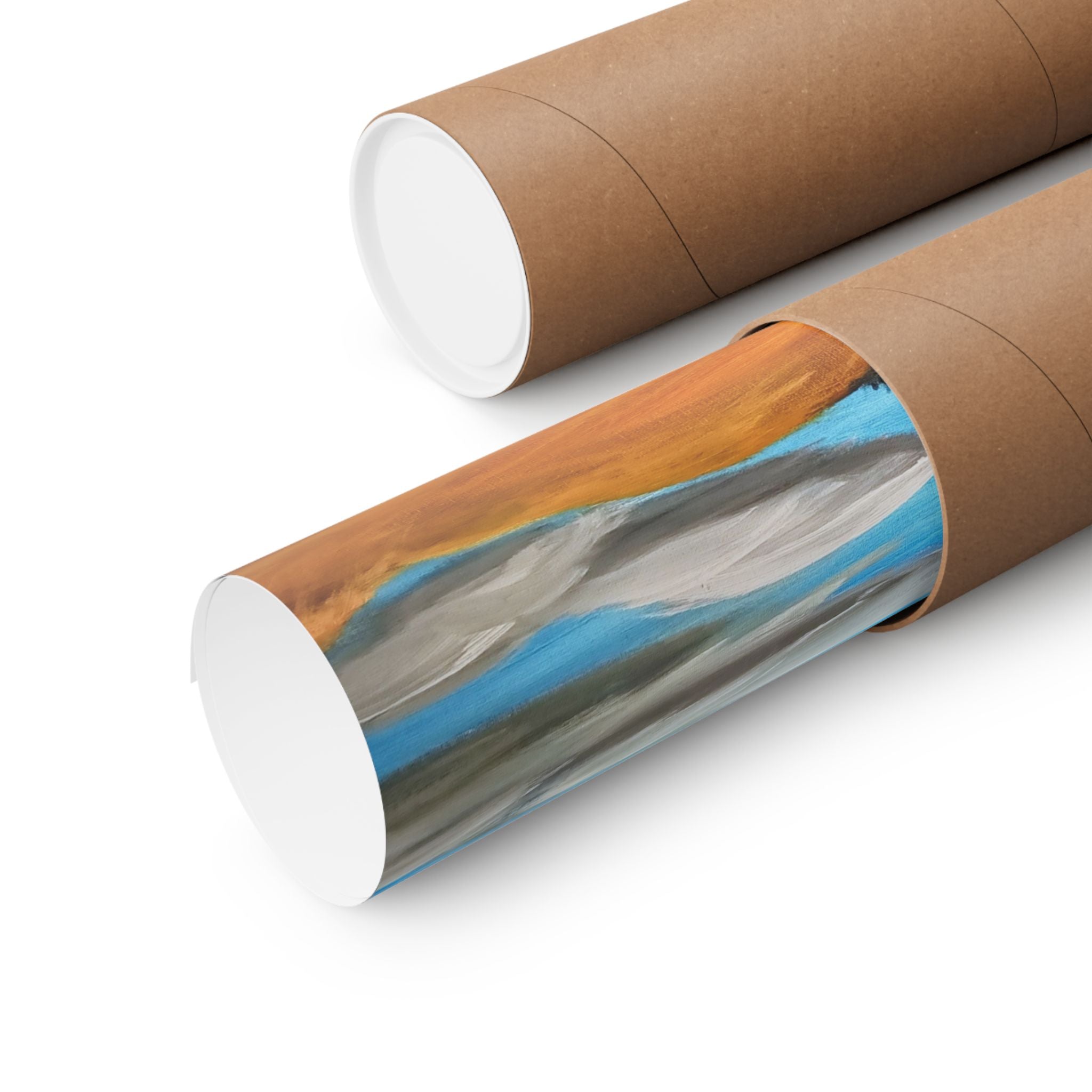 Desert Cityscape Matte Poster — Surreal Skyline over Golden Dunes (Horizontal)