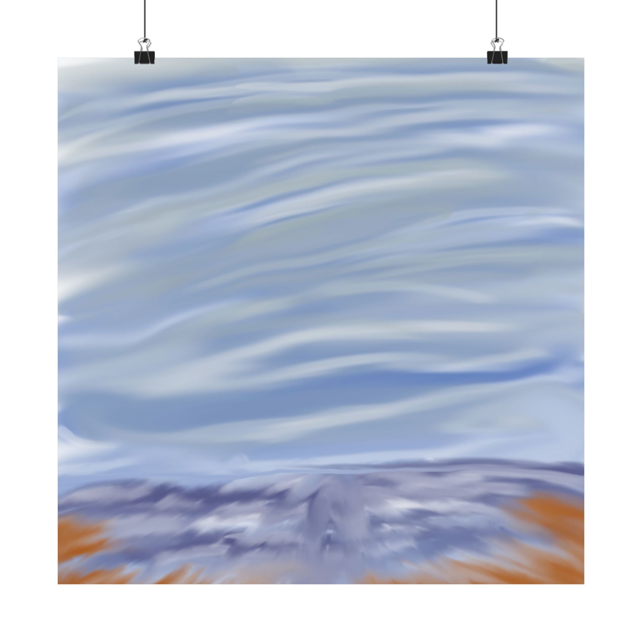 Stormy Beach Matte Vertical Poster | Coastal Wave Landscape
