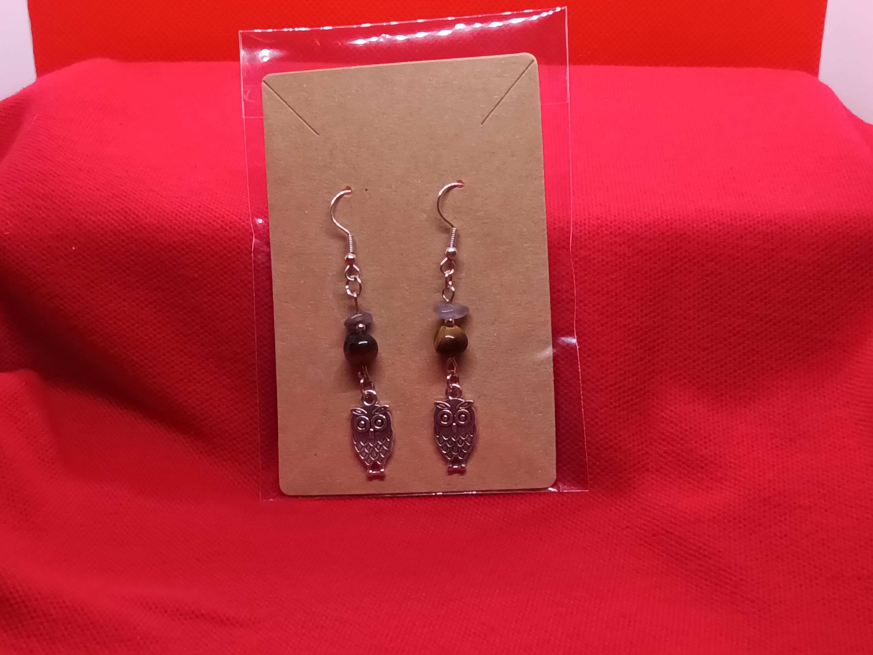 Owl dangling earrings