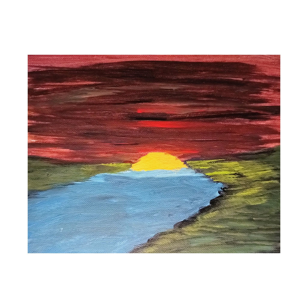 Sunset Over River Poster | original artwork print