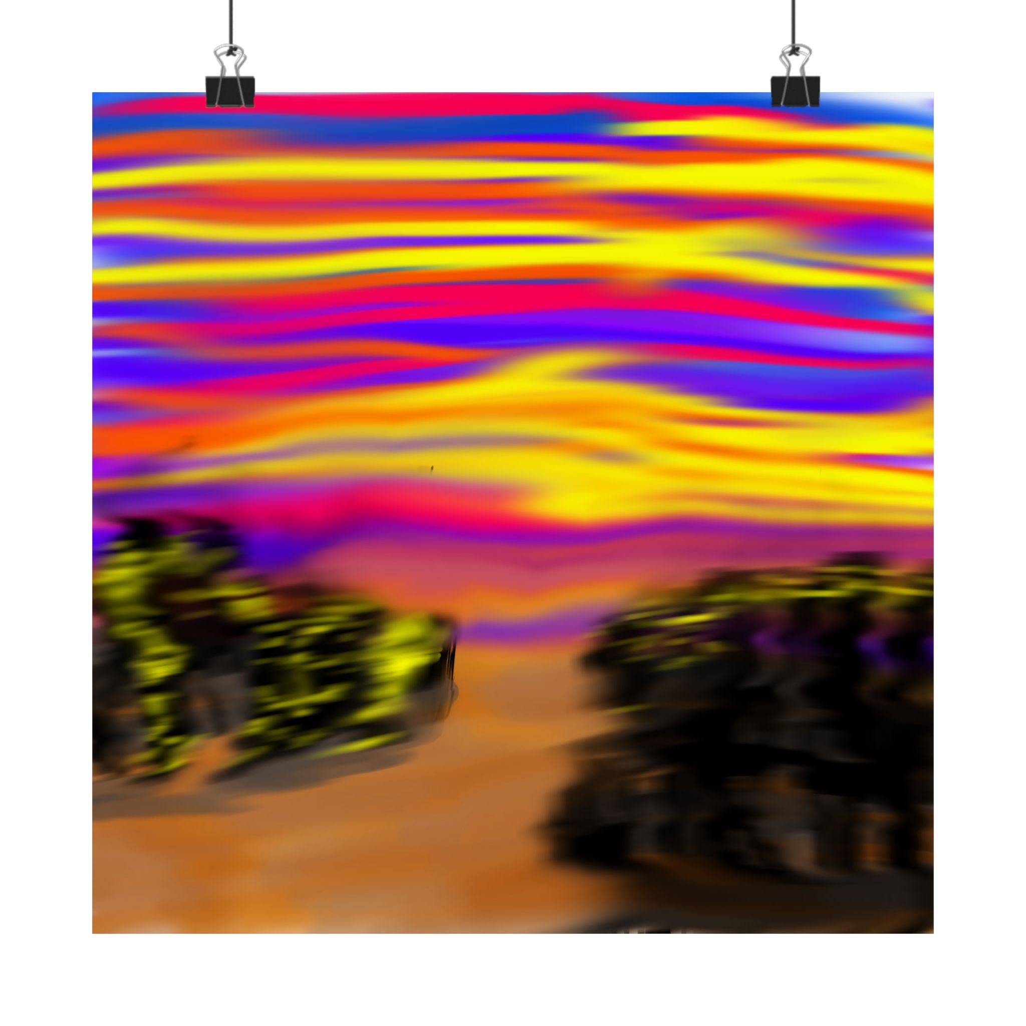 Trippy City Matte Poster — Psychedelic Urban Art Print