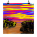 Trippy City Matte Poster — Psychedelic Urban Art Print