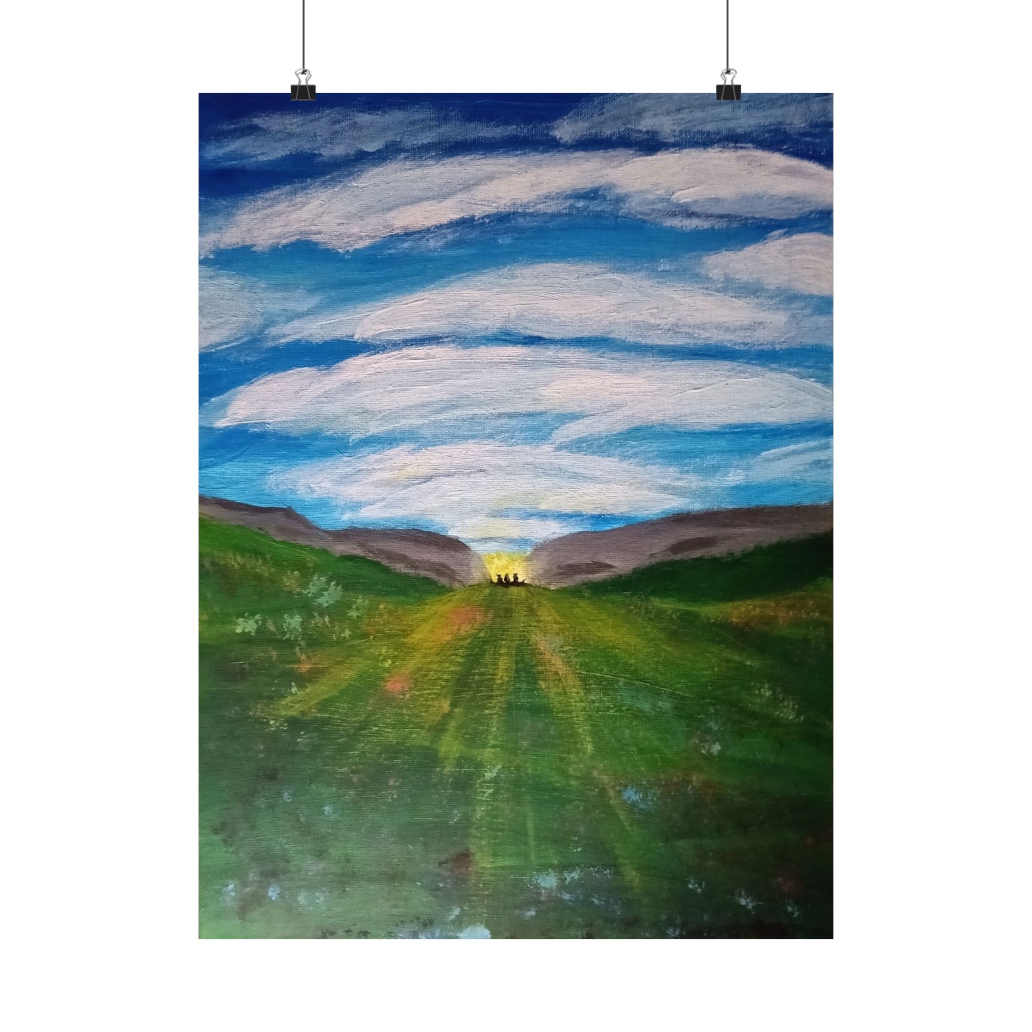 Mystical Field: Shadows from the Sky| Sky Silhouette Wall Art