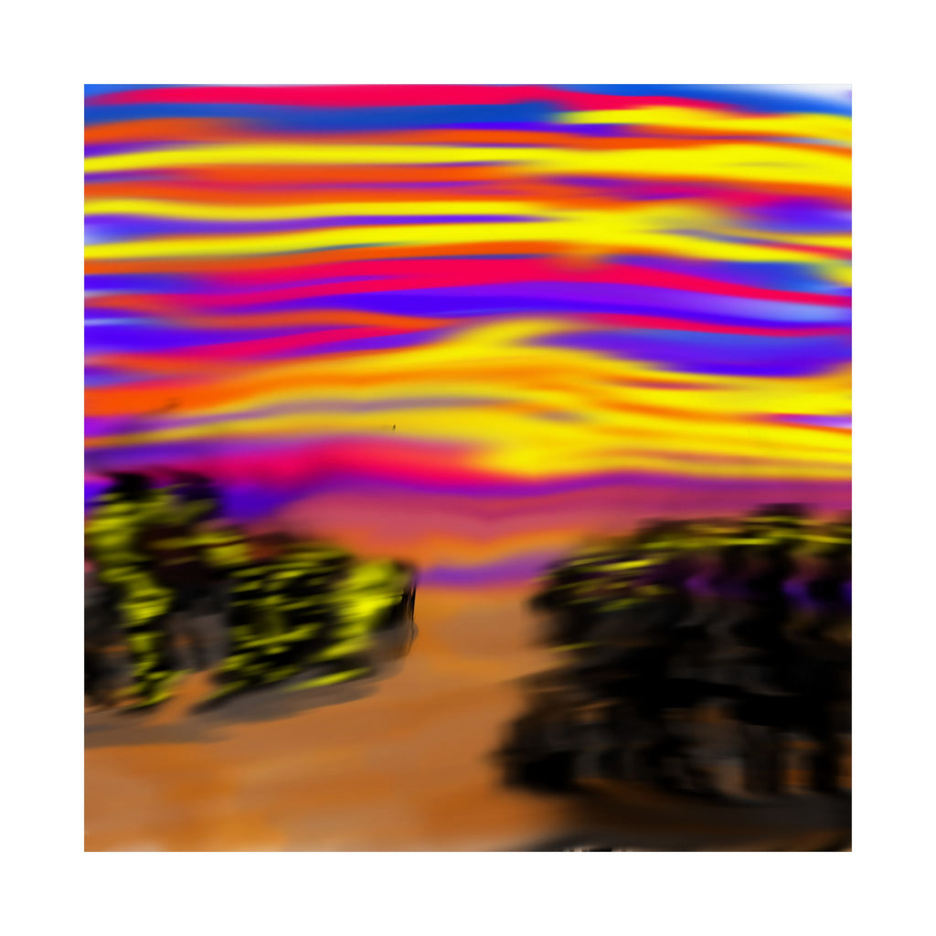 Trippy City Matte Poster — Psychedelic Urban Art Print