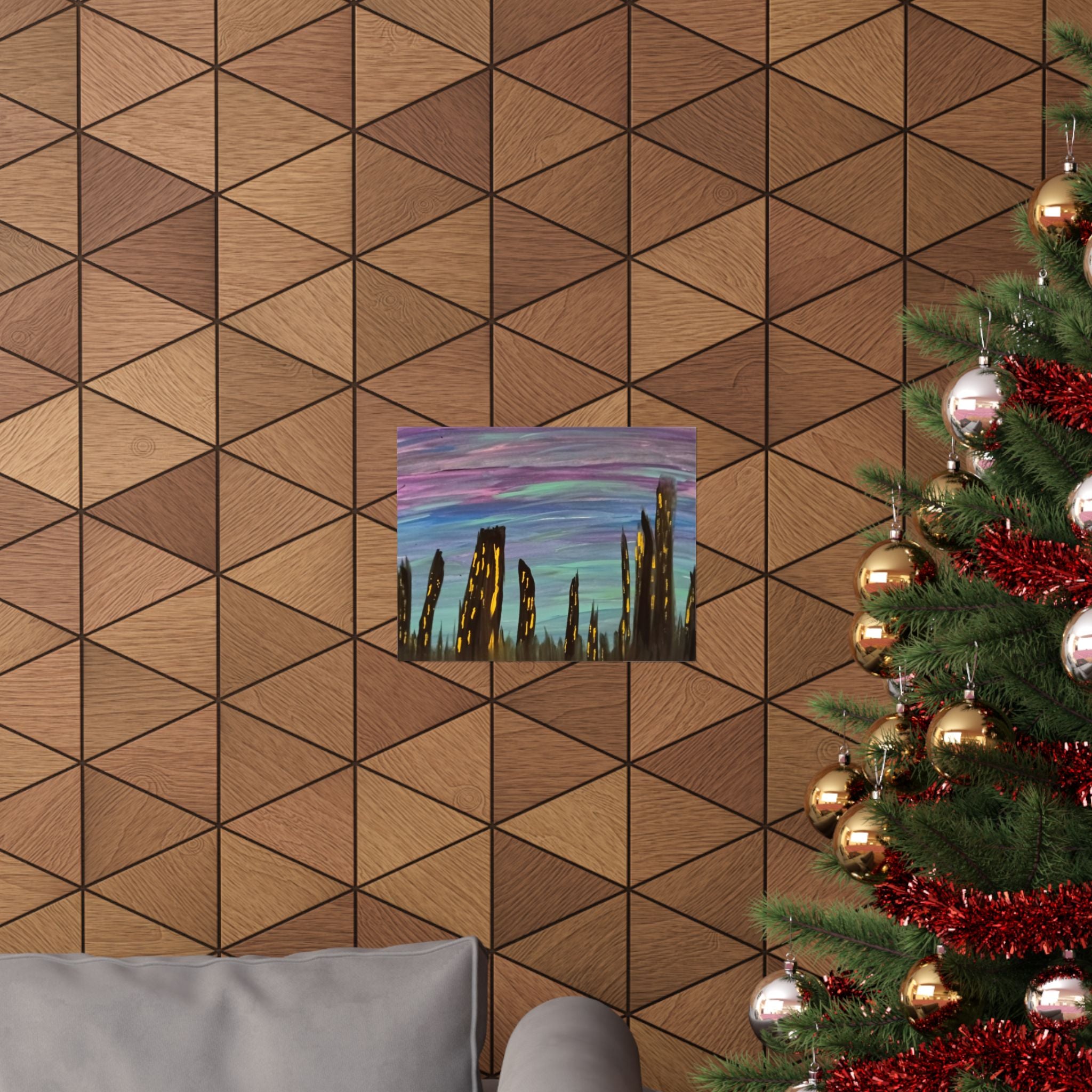 City Skyline Nightscape Matte Horizontal Poster