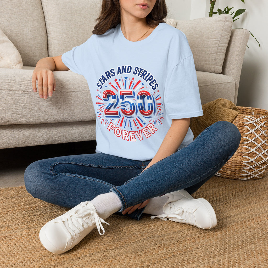 Stars and Stripes 250 Patriotic T-Shirt — 4th of July Graphic Tee