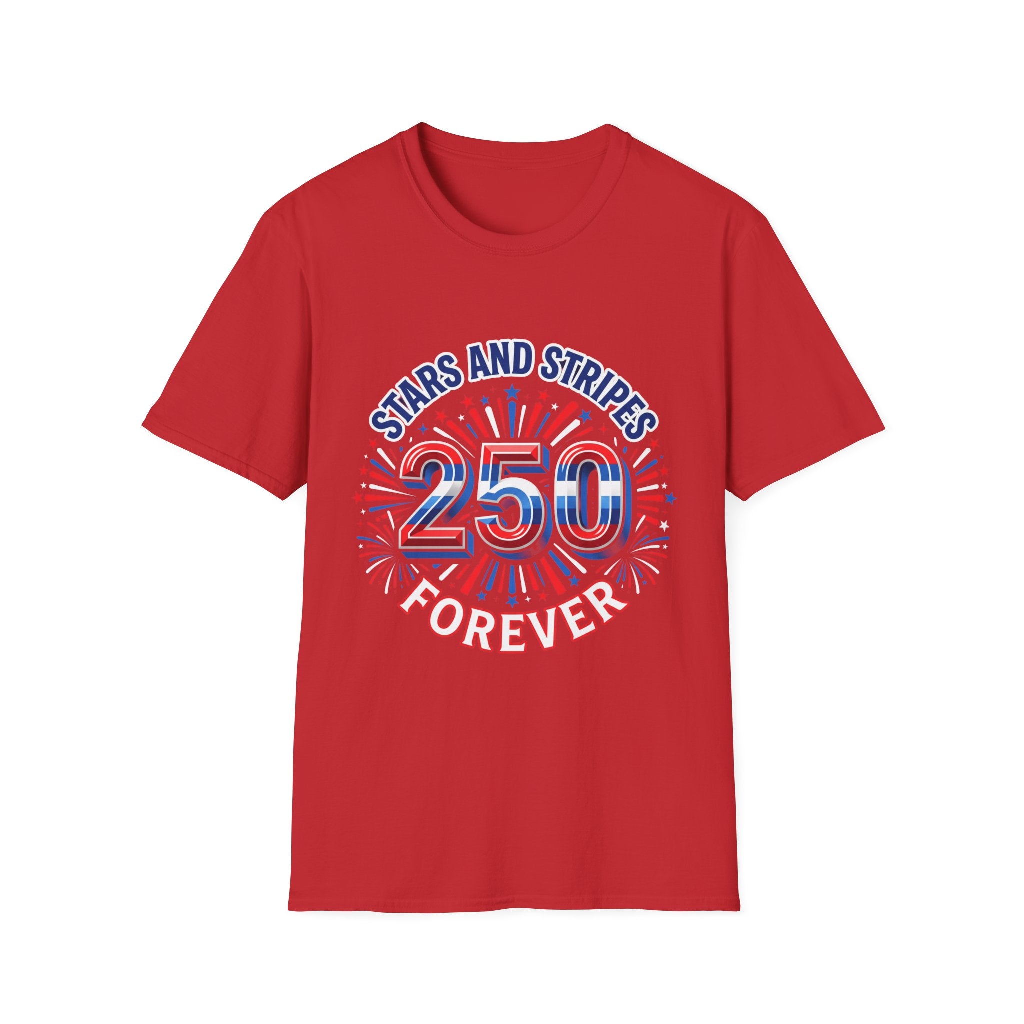 Stars and Stripes 250 Patriotic T-Shirt — 4th of July Graphic Tee