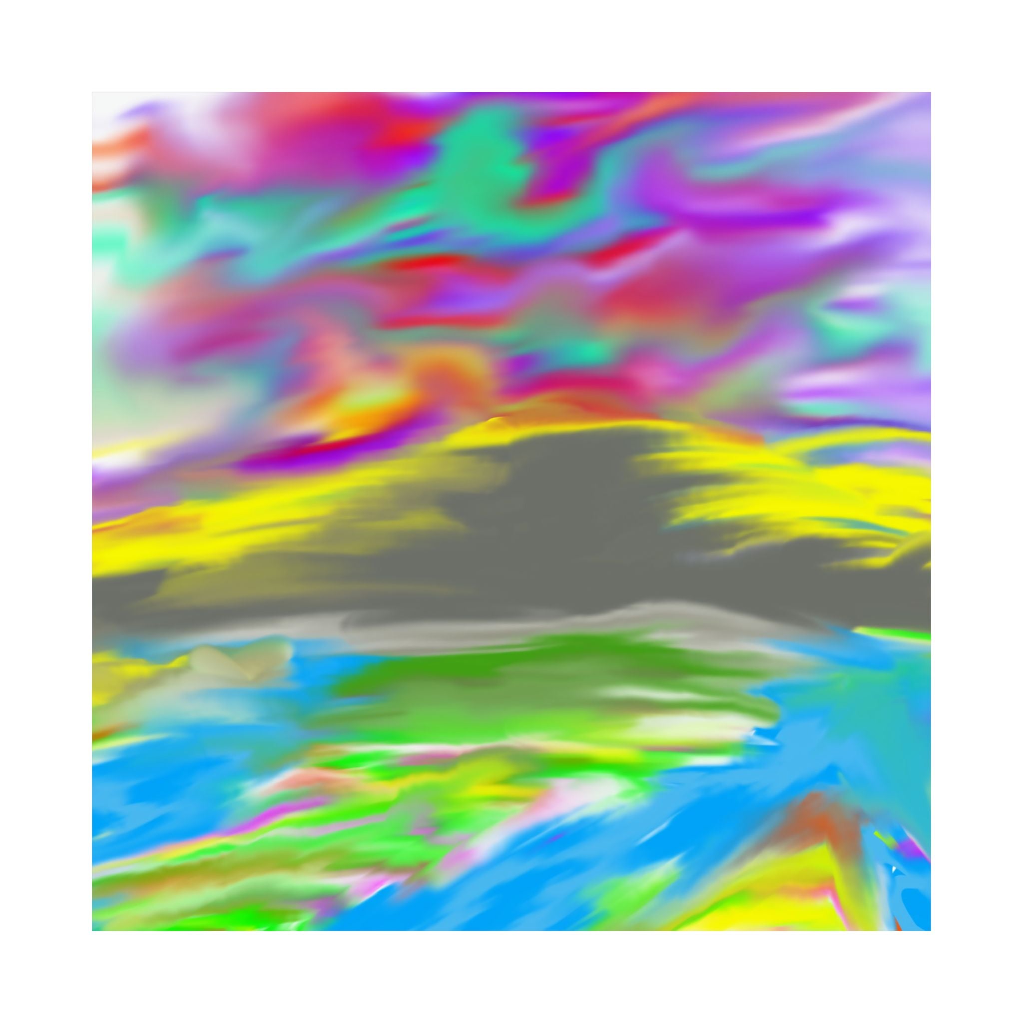 Rainbow Swirl Mountain Poster | Abstract Art