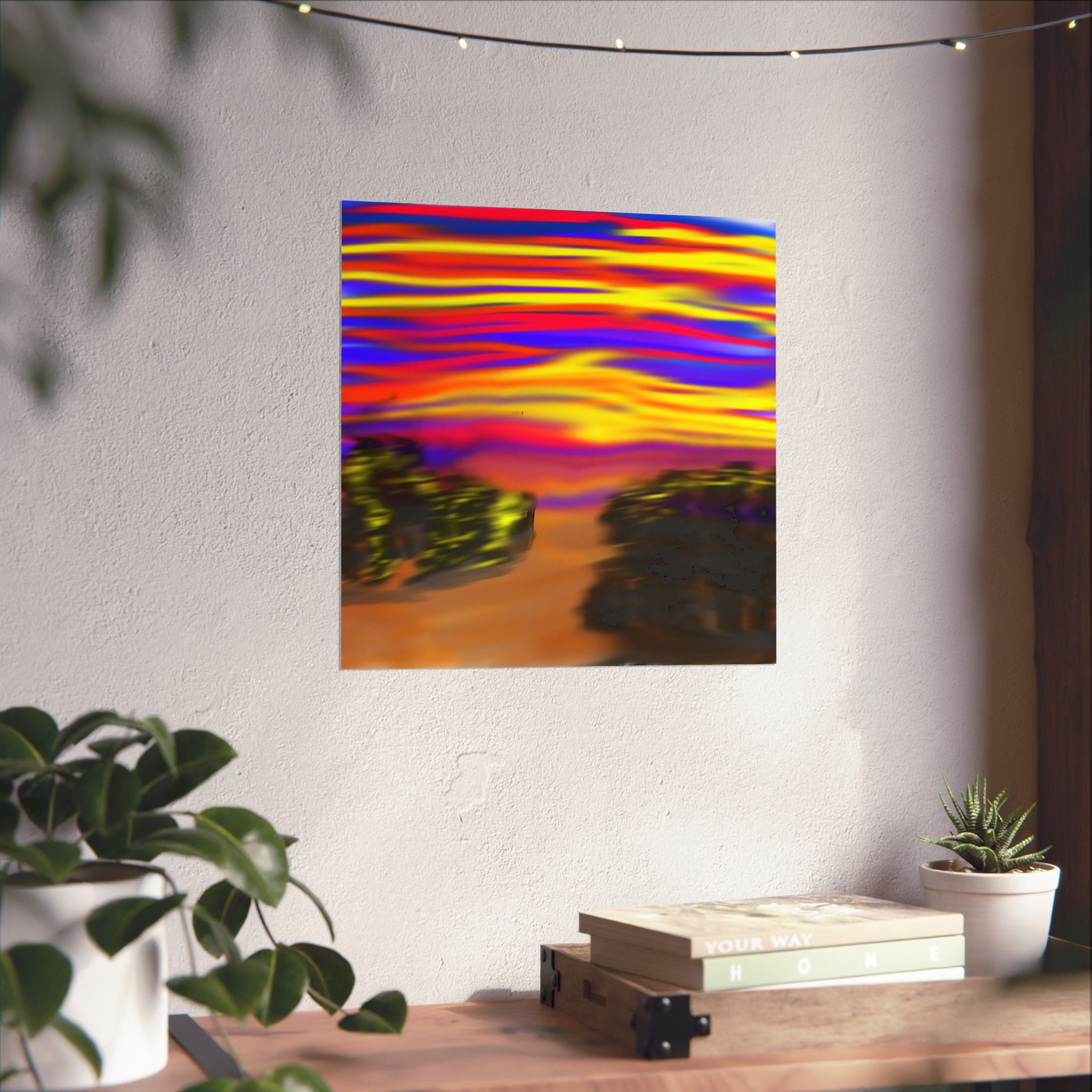 Trippy City Matte Poster — Psychedelic Urban Art Print