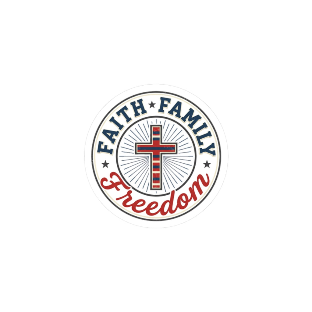 Faith • Family • Freedom Kiss-Cut Sticker | Faith-based Patriotic, Vintage Americana