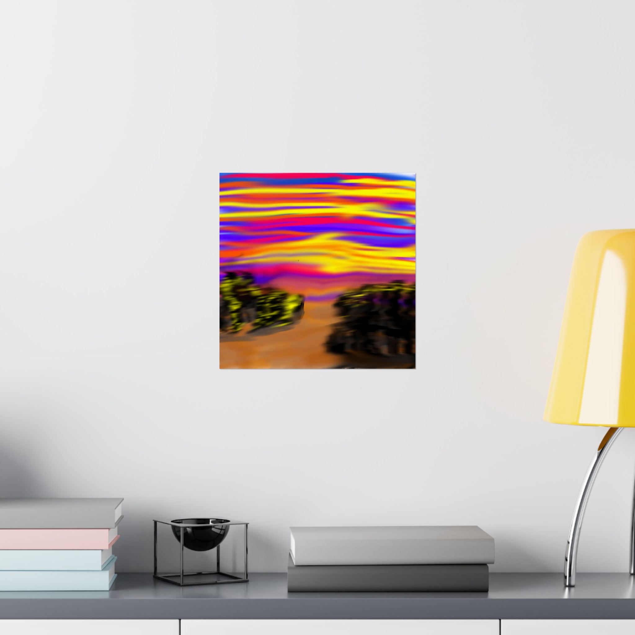 Trippy City Matte Poster — Psychedelic Urban Art Print