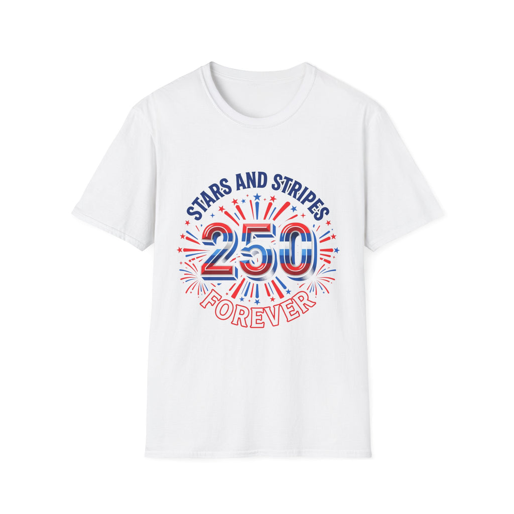 Stars and Stripes 250 Patriotic T-Shirt — 4th of July Graphic Tee