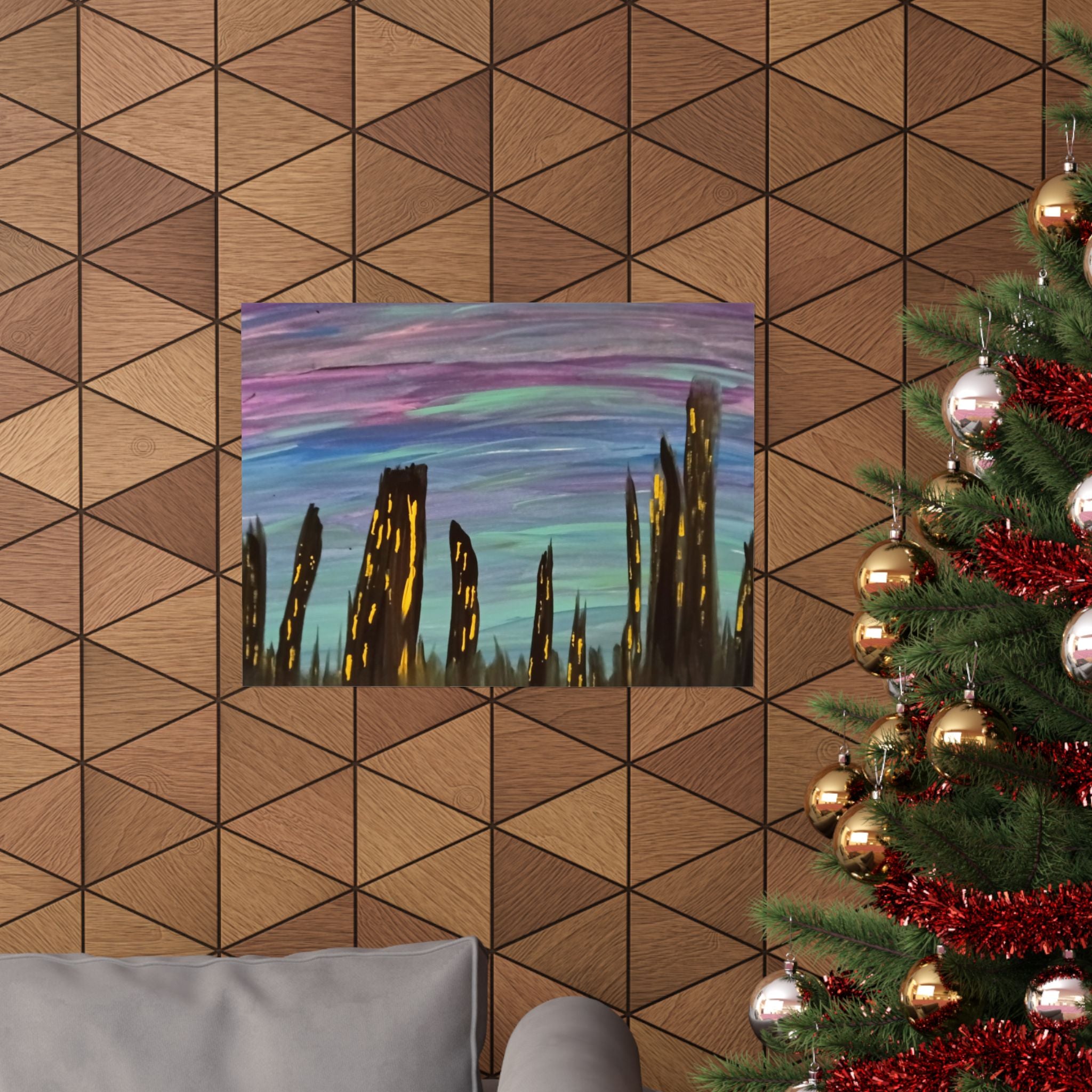 City Skyline Nightscape Matte Horizontal Poster