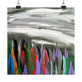 Abstract Floral Brushstrokes Matte Vertical Poster | Colorful Modern Art