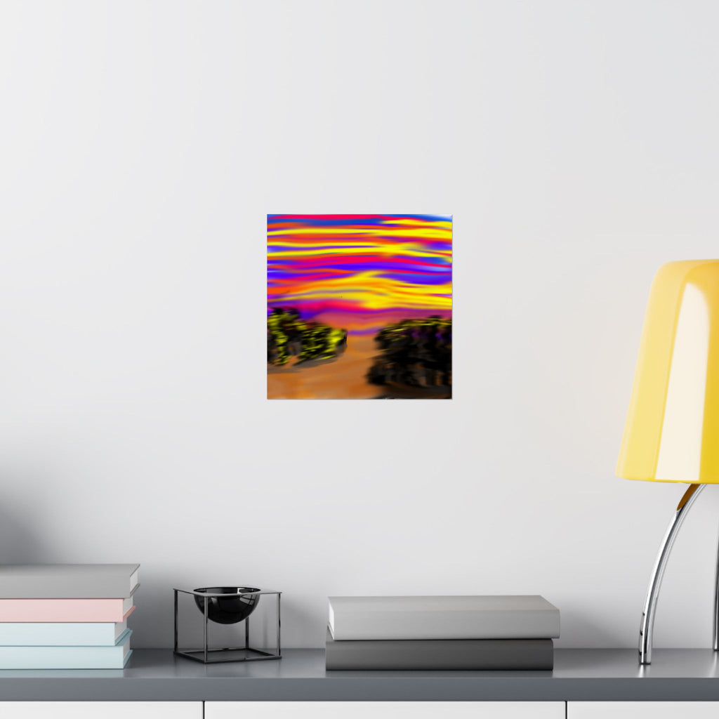 Trippy City Matte Poster — Psychedelic Urban Art Print