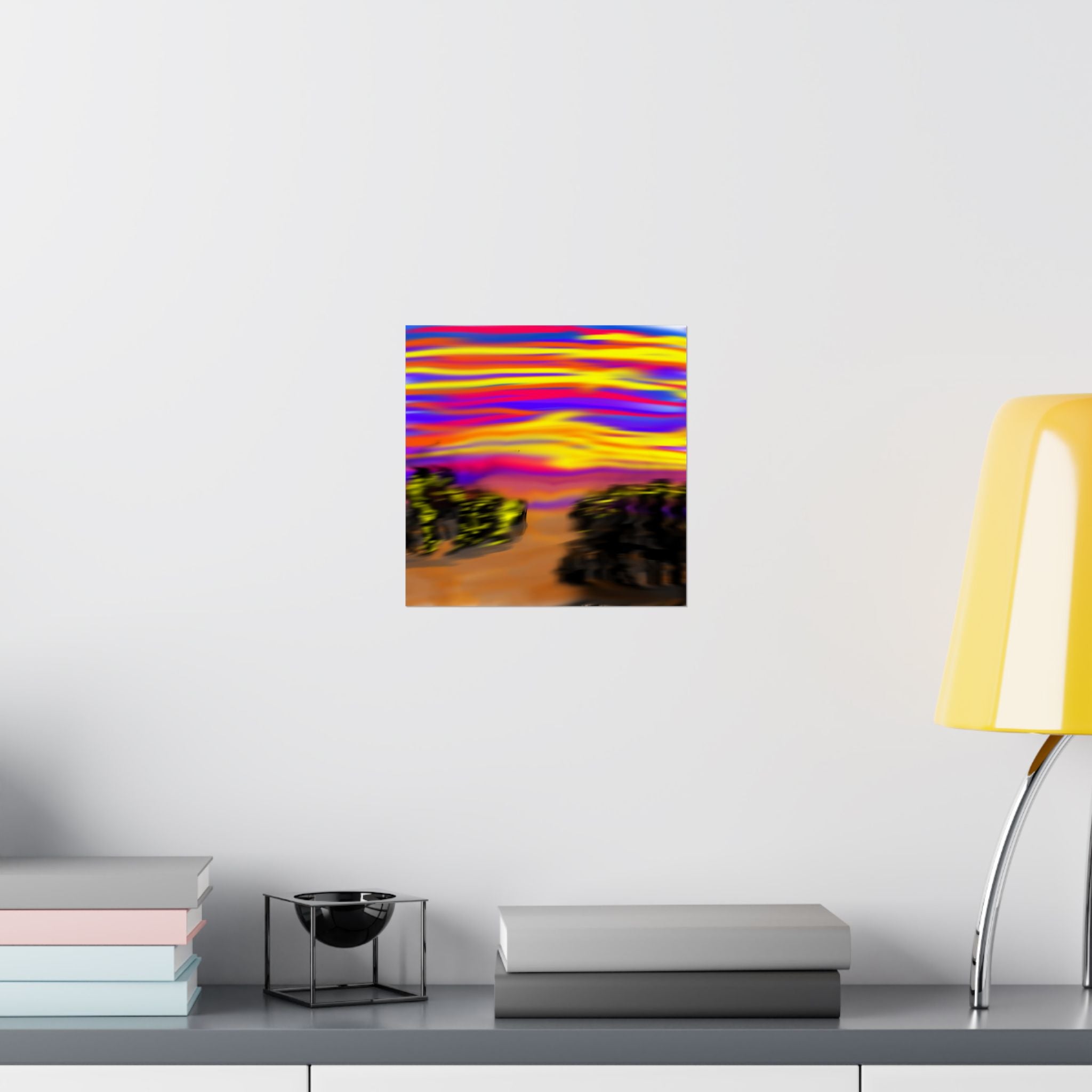 Trippy City Matte Poster — Psychedelic Urban Art Print