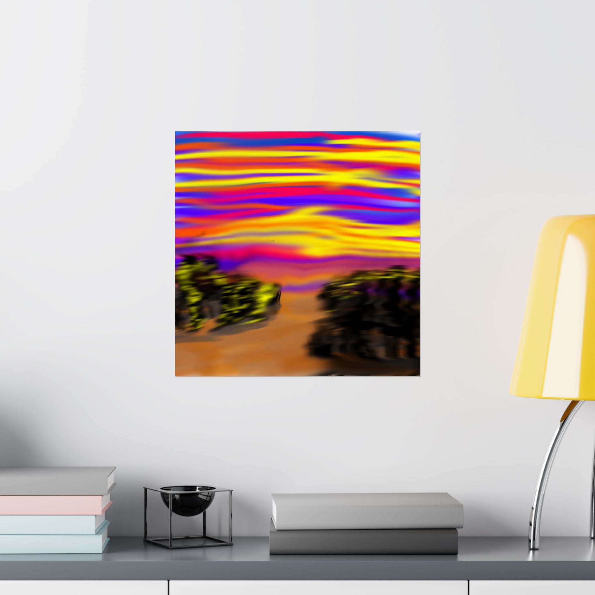 Trippy City Matte Poster — Psychedelic Urban Art Print