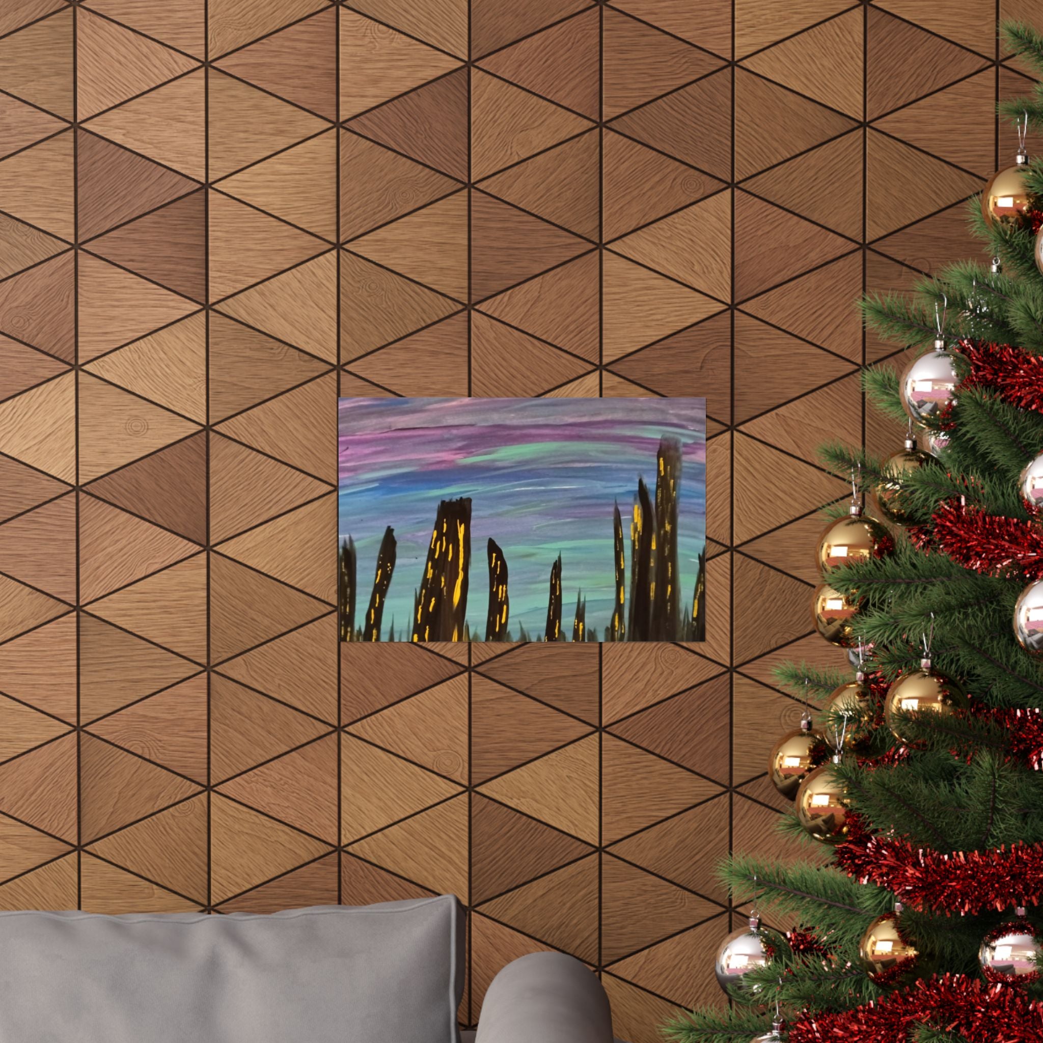 City Skyline Nightscape Matte Horizontal Poster