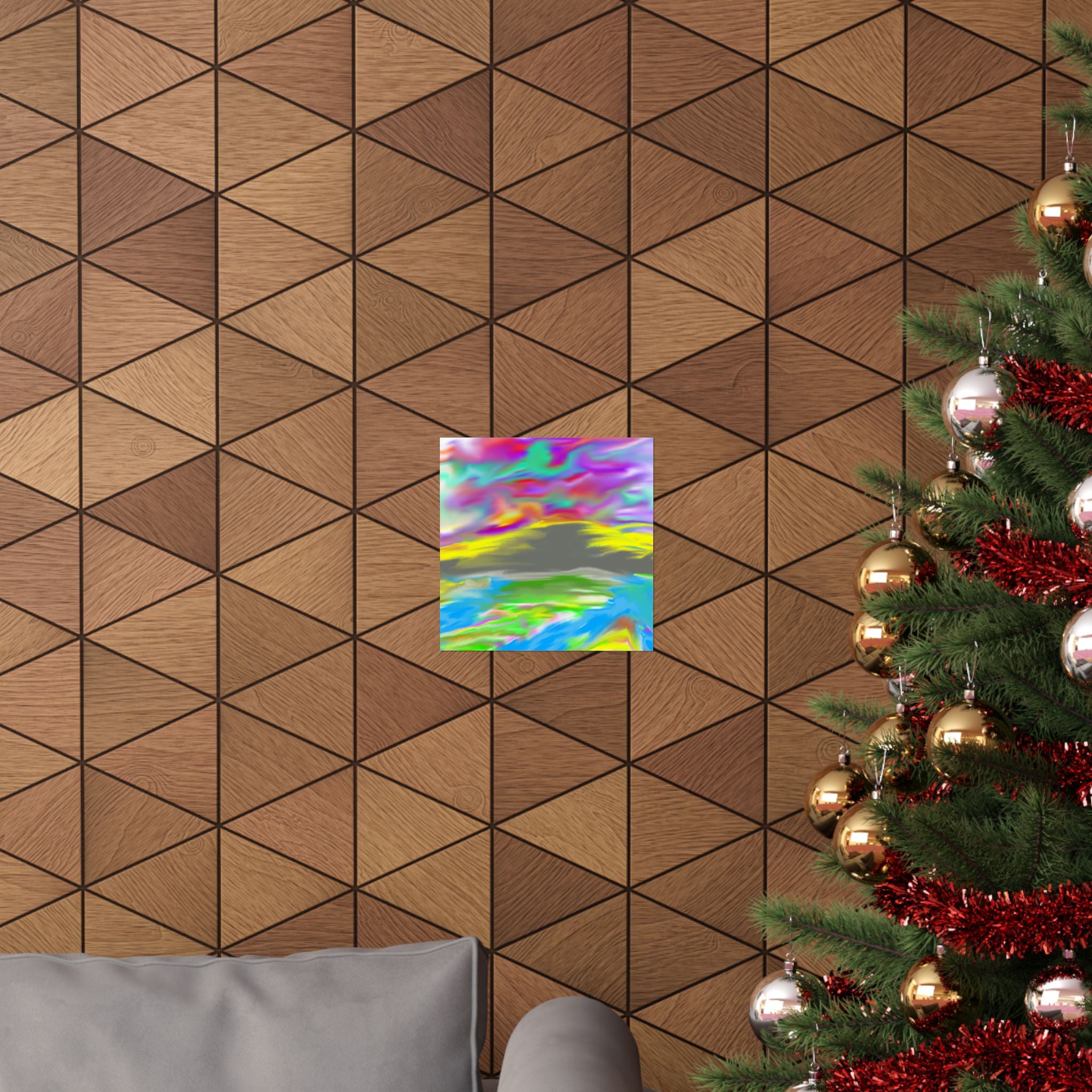 Rainbow Swirl Mountain Poster | Abstract Art