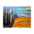 Desert Cityscape Matte Poster — Surreal Skyline over Golden Dunes (Horizontal)