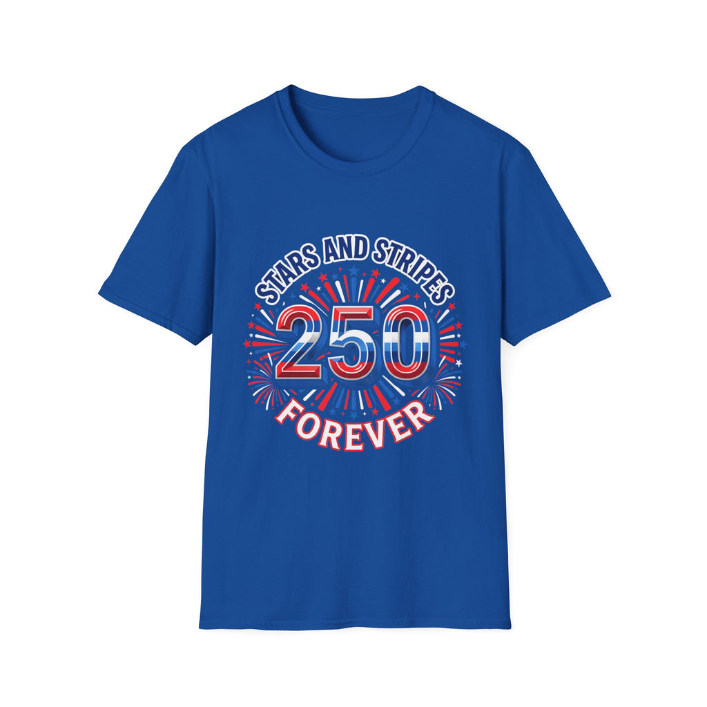 Stars and Stripes 250 Patriotic T-Shirt — 4th of July Graphic Tee