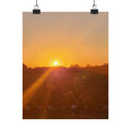 Sunset Field Matte Vertical Poster | Landscape Art, Golden Hour Print