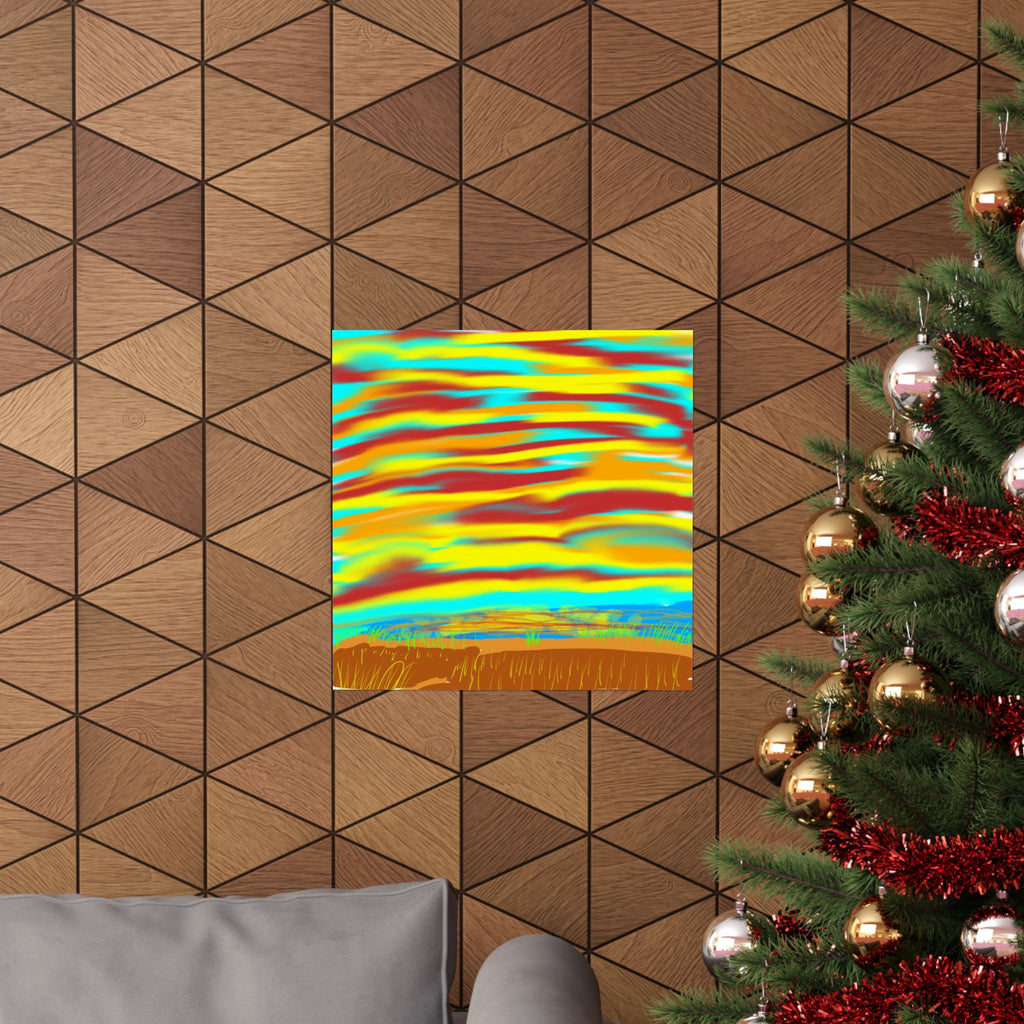 Abstract Sunset Beach  | Coastal Wall Art, Minimal Sunset