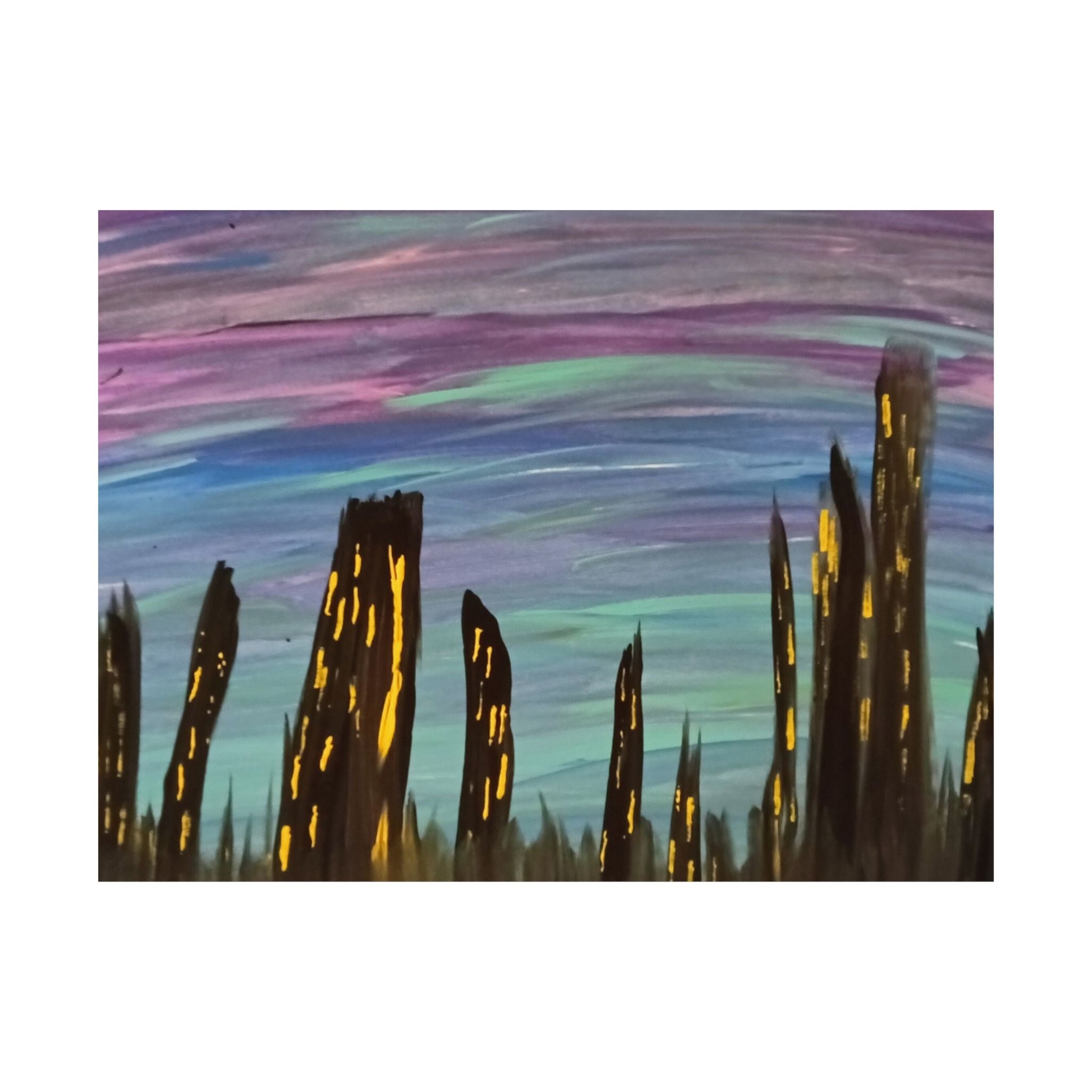 City Skyline Nightscape Matte Horizontal Poster