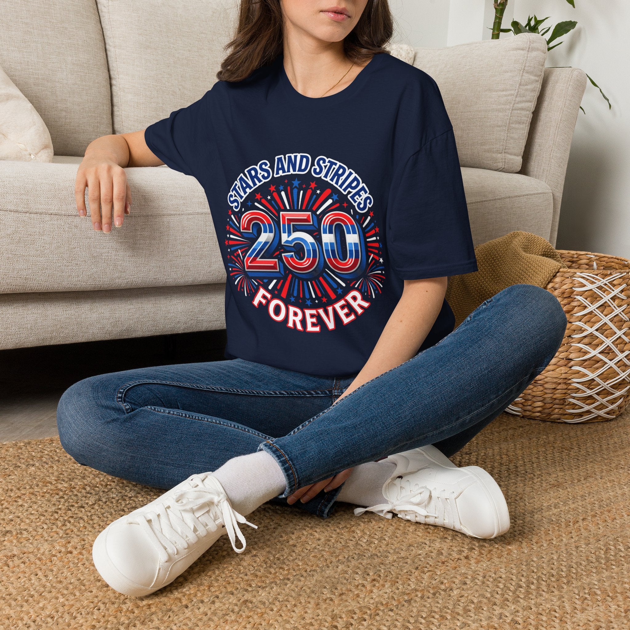 Stars and Stripes 250 Patriotic T-Shirt — 4th of July Graphic Tee