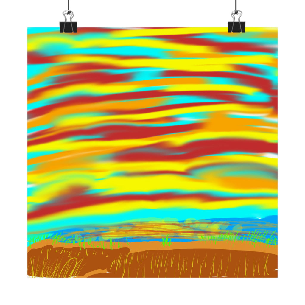 Abstract Sunset Beach  | Coastal Wall Art, Minimal Sunset