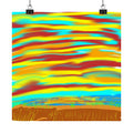Abstract Sunset Beach  | Coastal Wall Art, Minimal Sunset