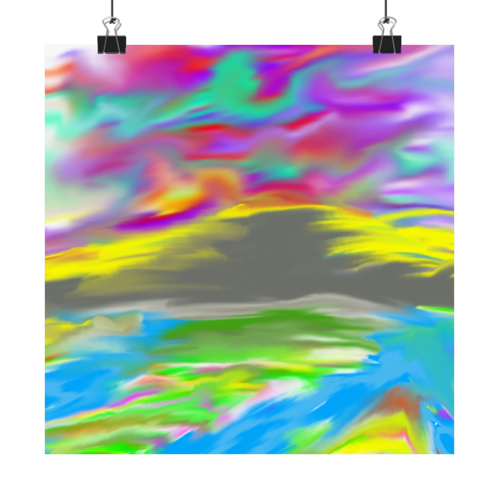 Rainbow Swirl Mountain Poster | Abstract Art