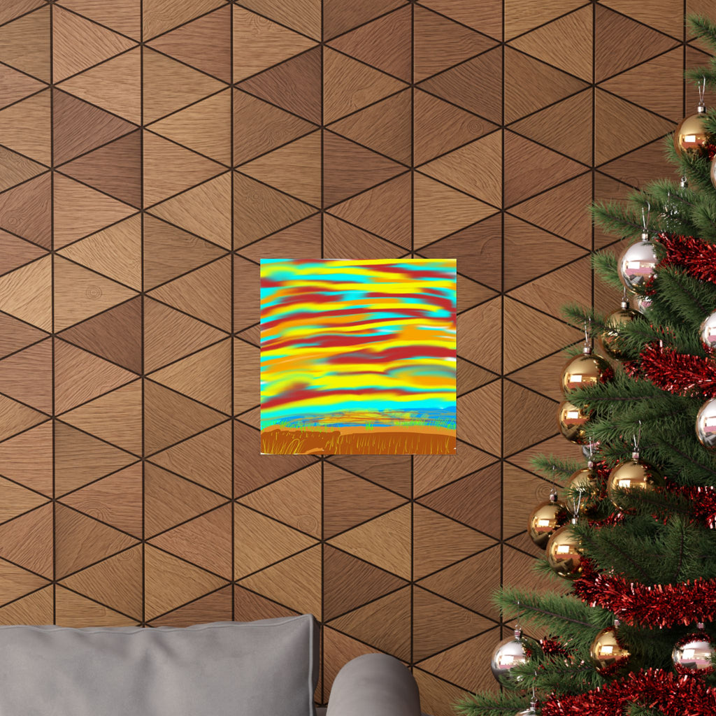 Abstract Sunset Beach  | Coastal Wall Art, Minimal Sunset