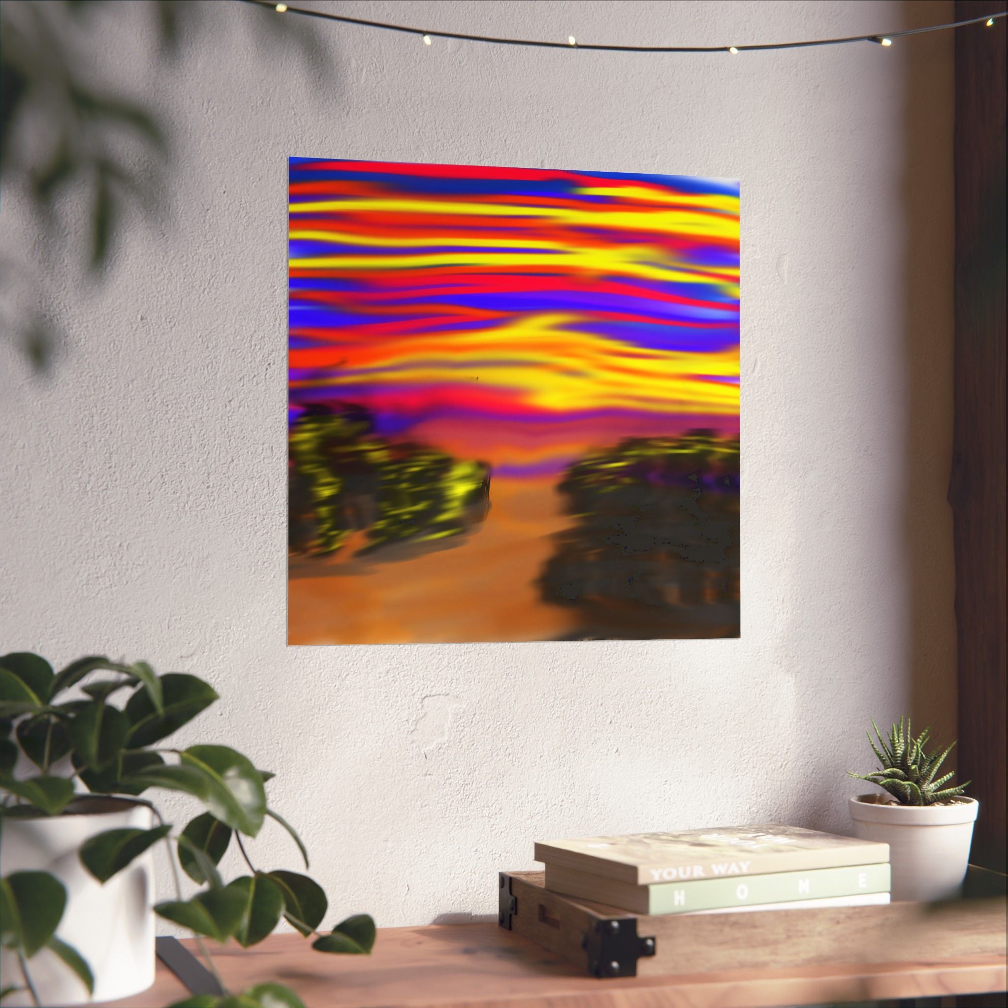 Trippy City Matte Poster — Psychedelic Urban Art Print