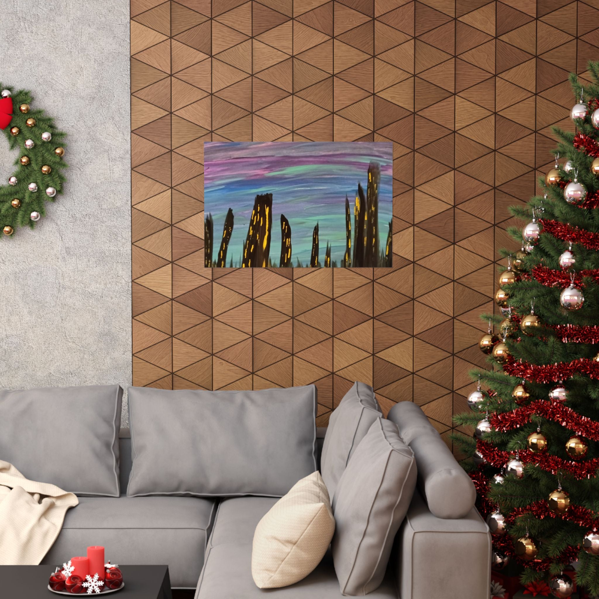 City Skyline Nightscape Matte Horizontal Poster