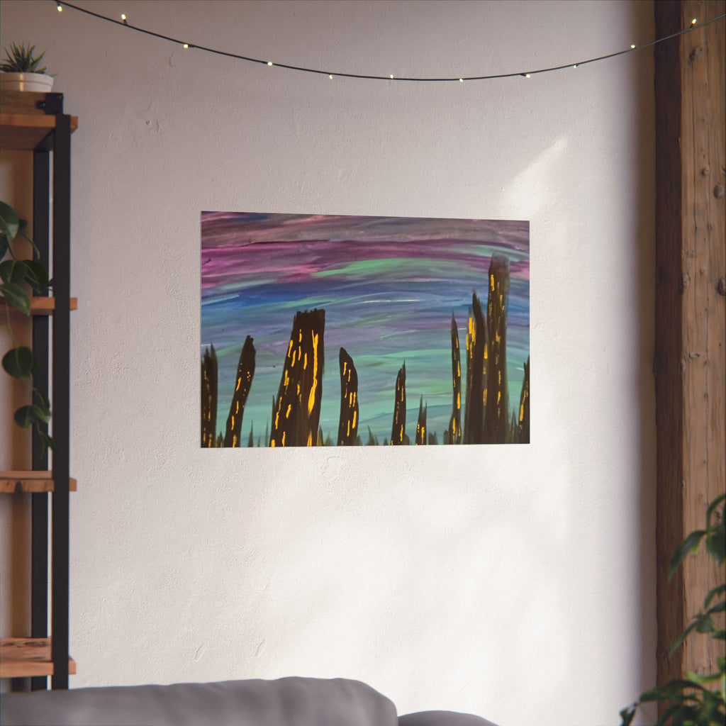 City Skyline Nightscape Matte Horizontal Poster
