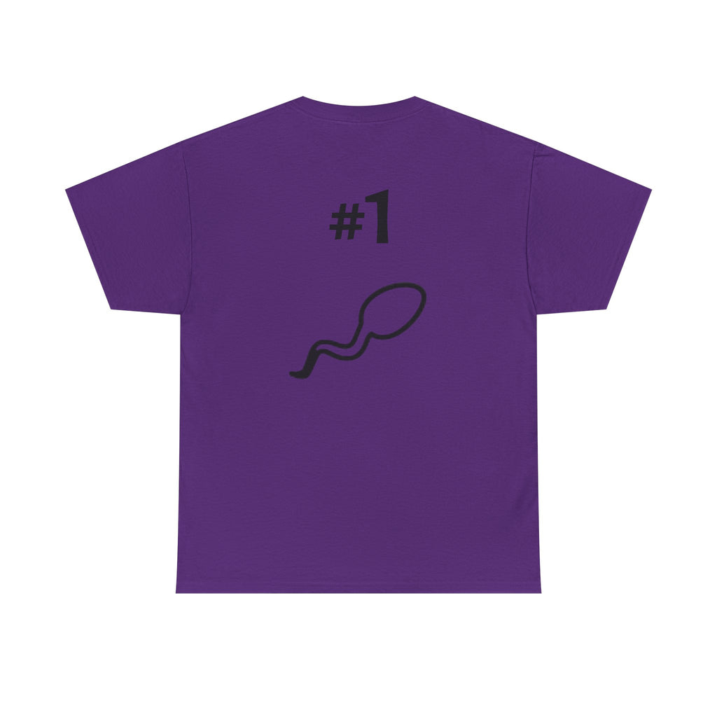 Father of a Champion T-Shirt — Funny #1 Dad Tee with Sperm Graphic