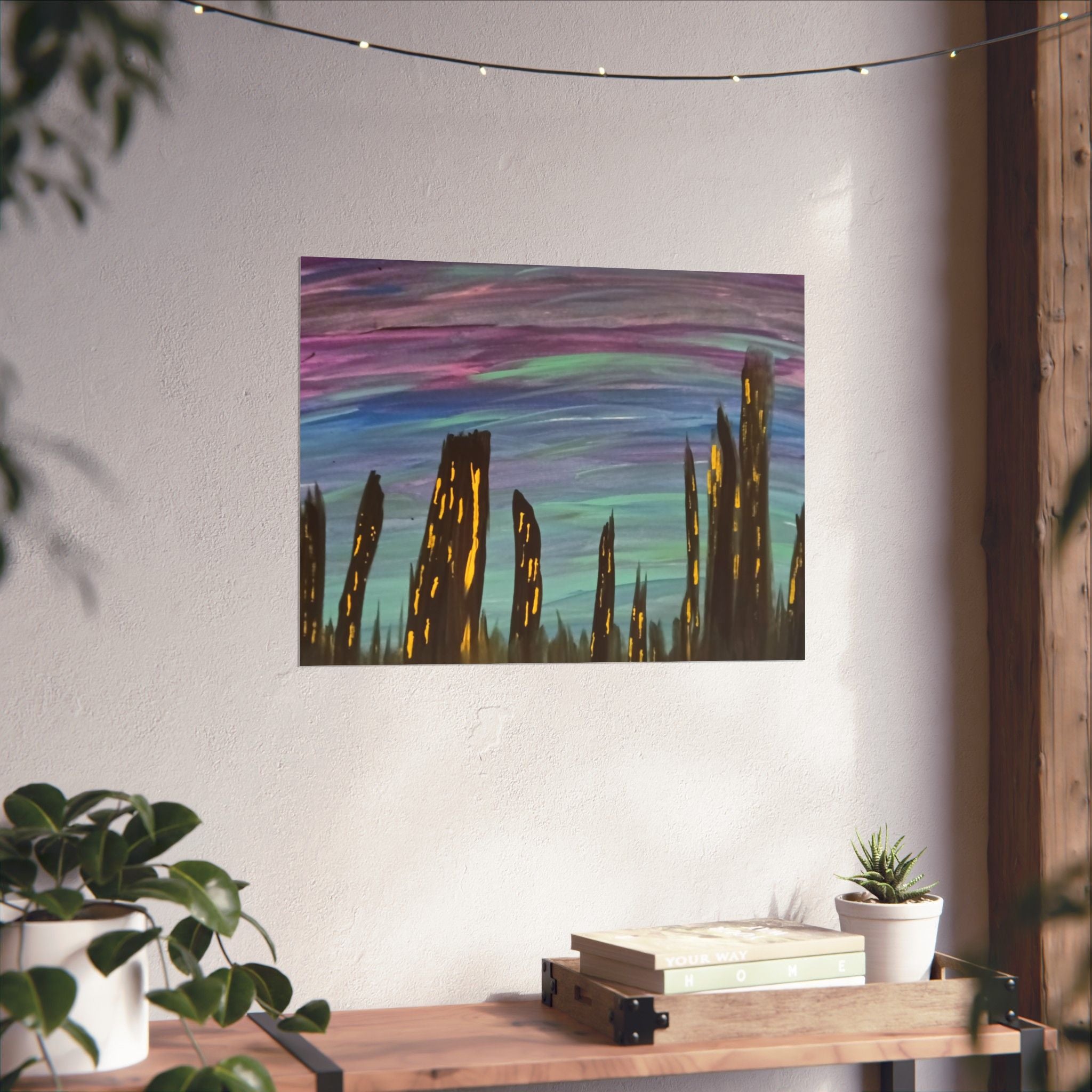 City Skyline Nightscape Matte Horizontal Poster