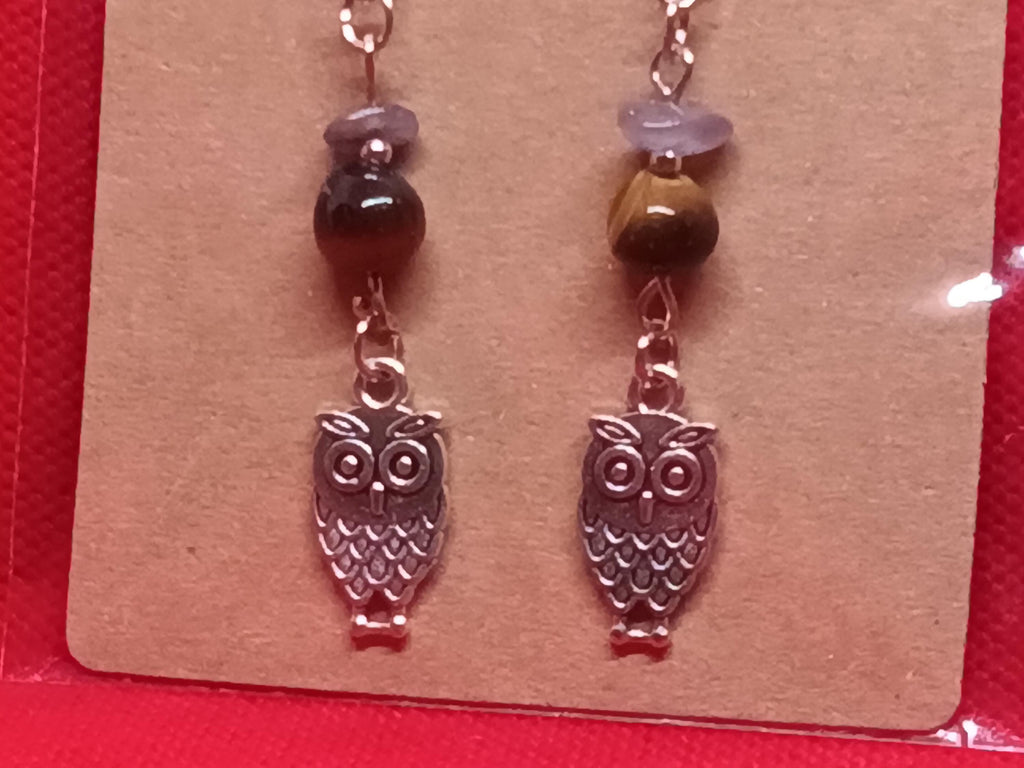 Owl dangling earrings