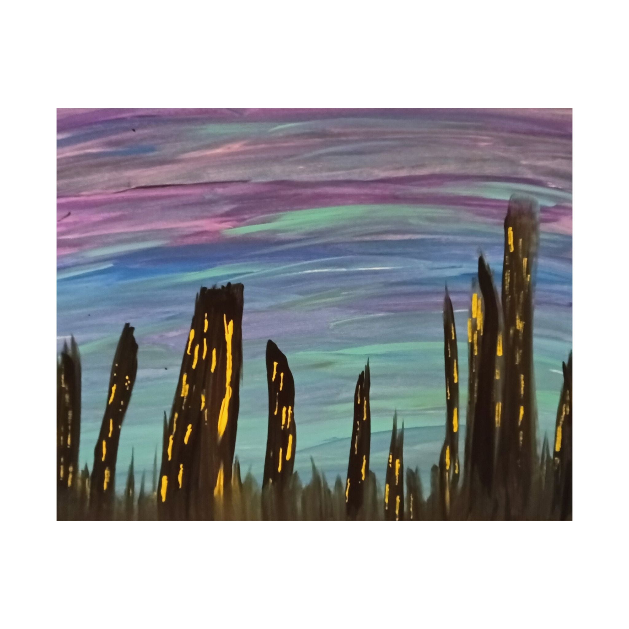 City Skyline Nightscape Matte Horizontal Poster