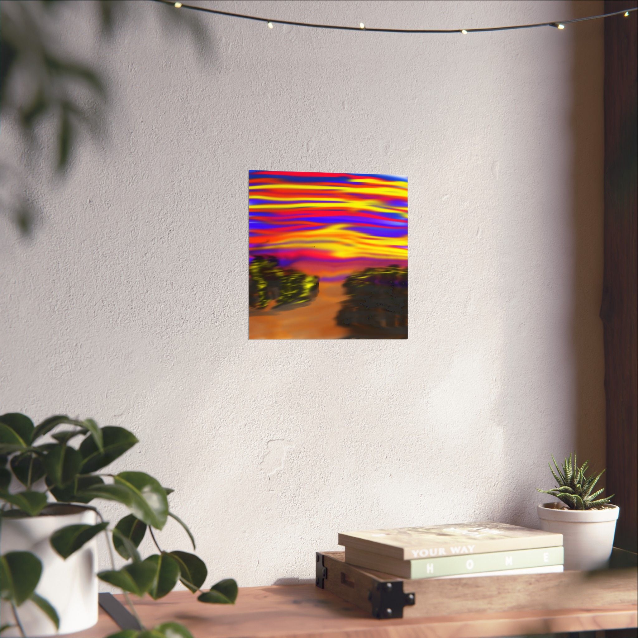 Trippy City Matte Poster — Psychedelic Urban Art Print