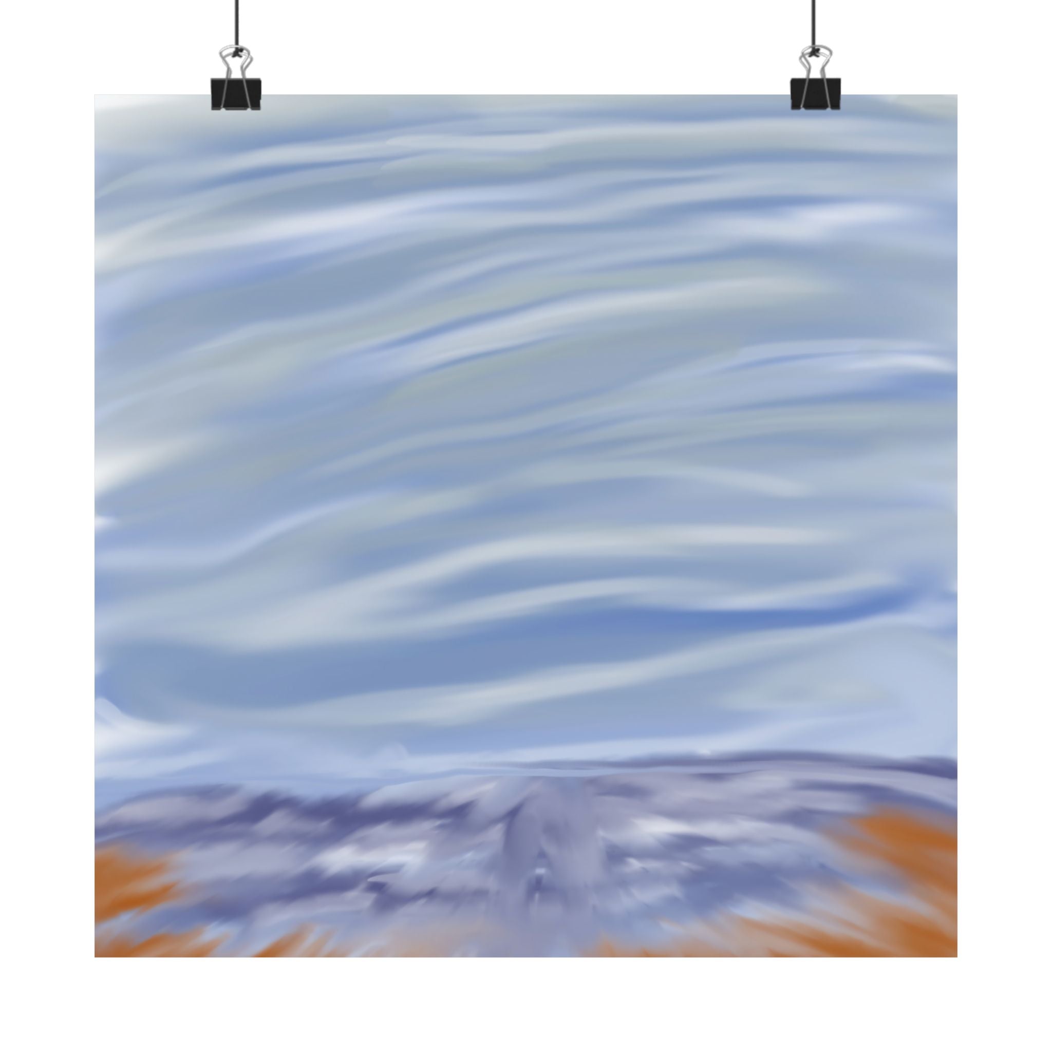 Stormy Beach Matte Vertical Poster | Coastal Wave Landscape