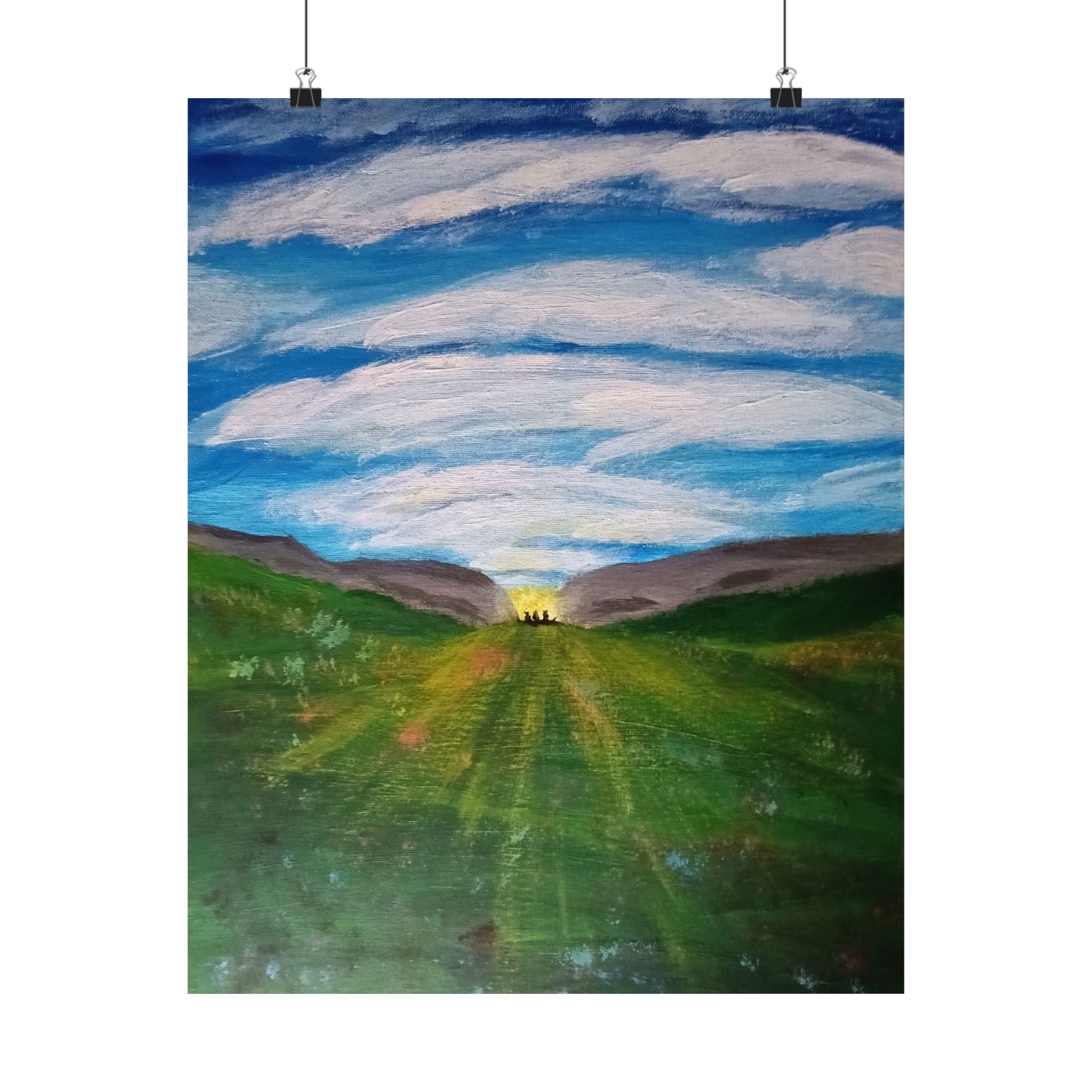 Mystical Field: Shadows from the Sky| Sky Silhouette Wall Art