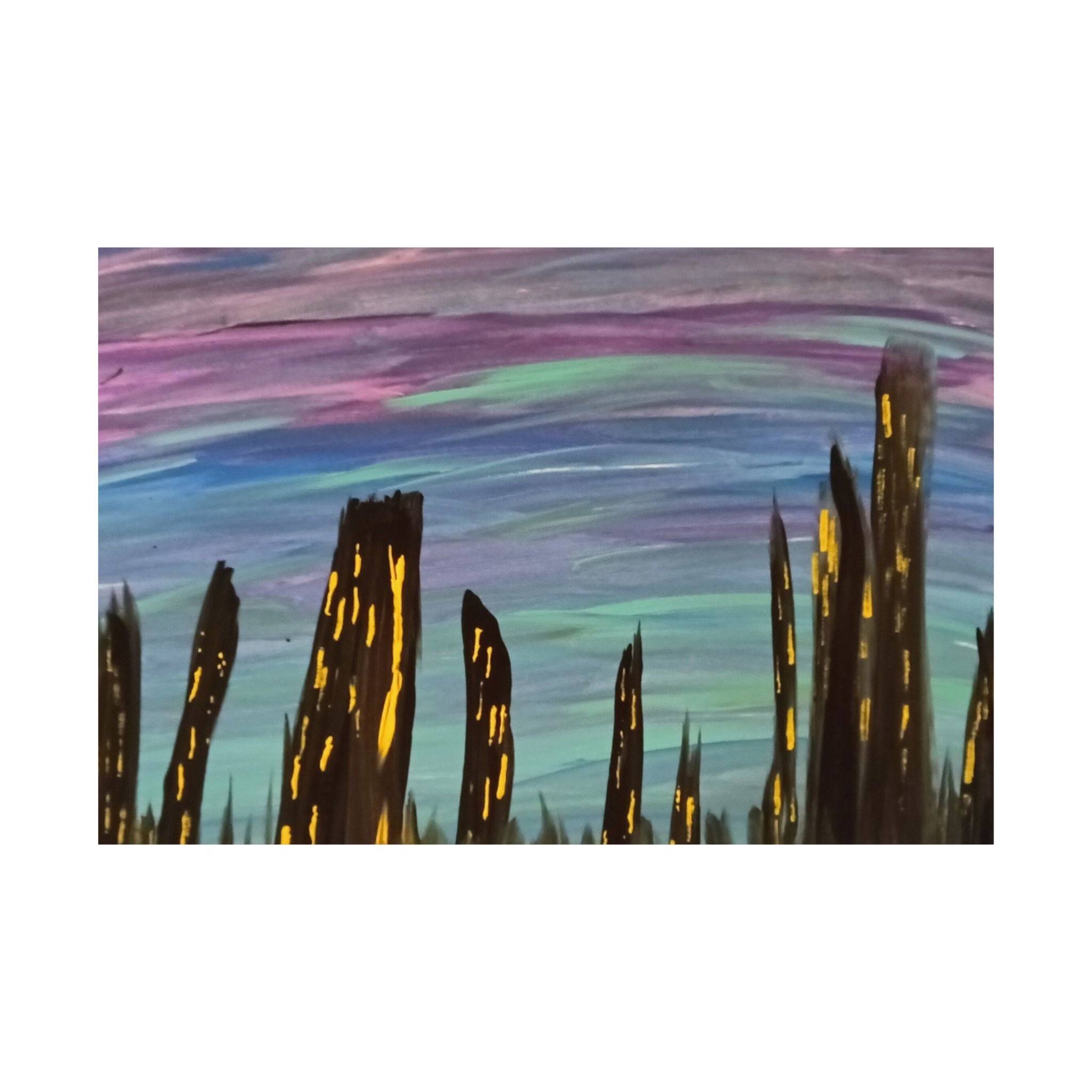 City Skyline Nightscape Matte Horizontal Poster