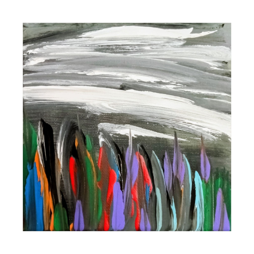 Abstract Floral Brushstrokes Matte Vertical Poster | Colorful Modern Art