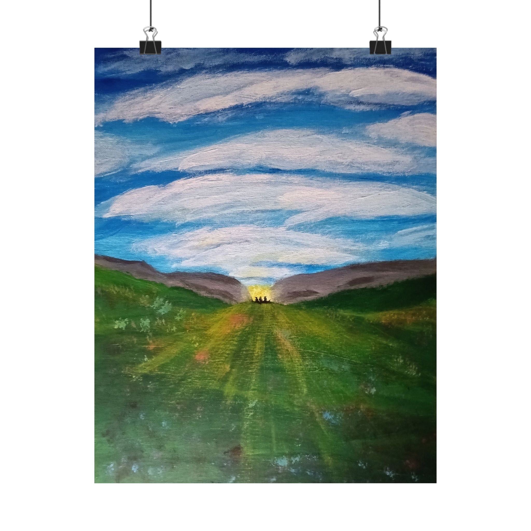 Mystical Field: Shadows from the Sky| Sky Silhouette Wall Art